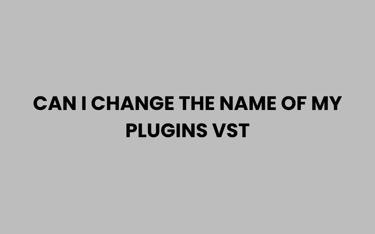 can i change the name of my plugins vst