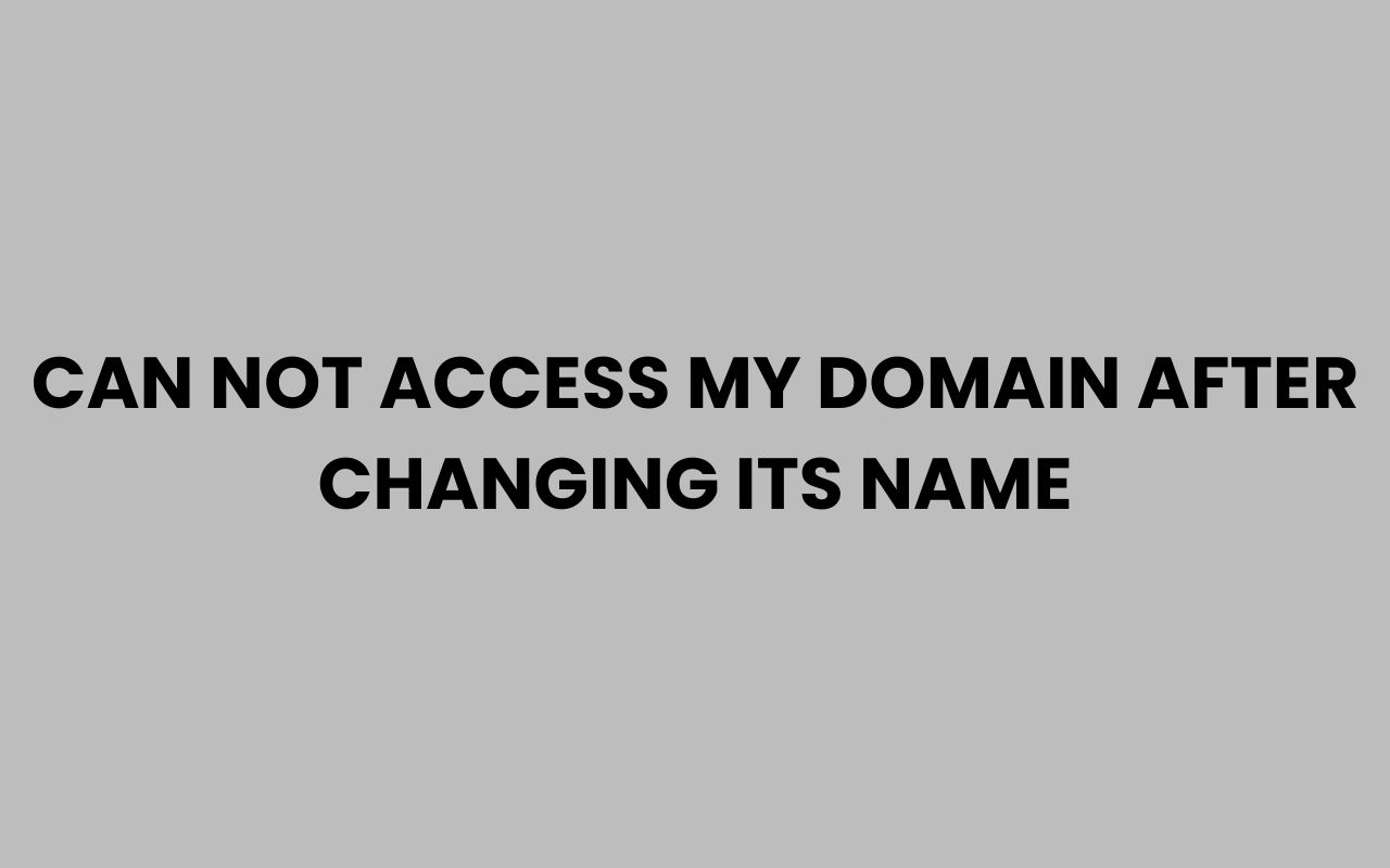 can not access my domain after changing its name