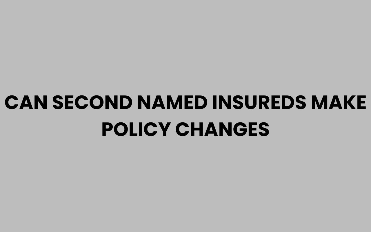 can second named insureds make policy changes