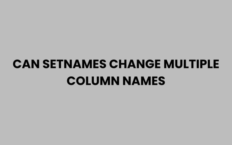 Can setnames Change Multiple Column Names Easily?