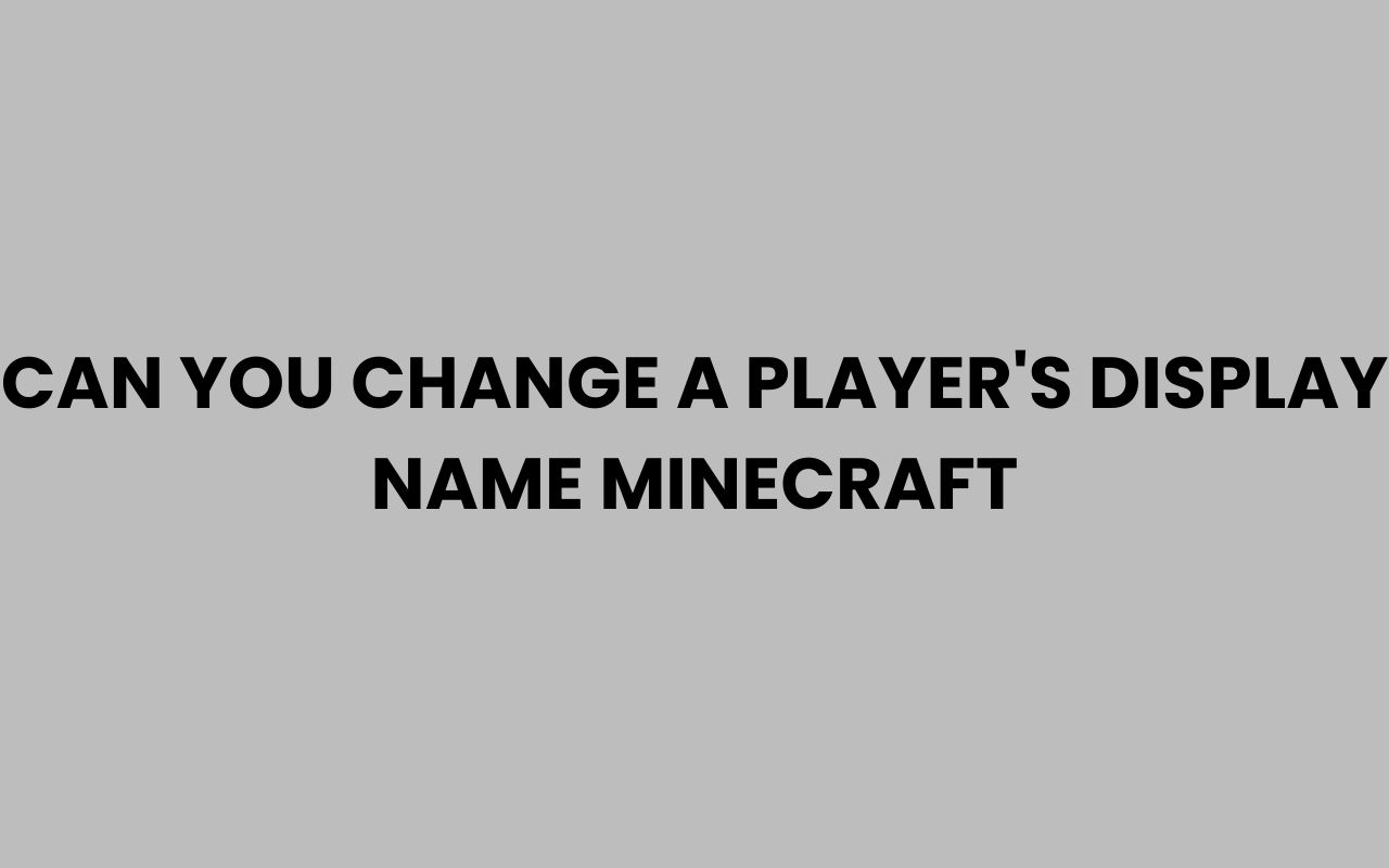 can you change a players display name minecraft