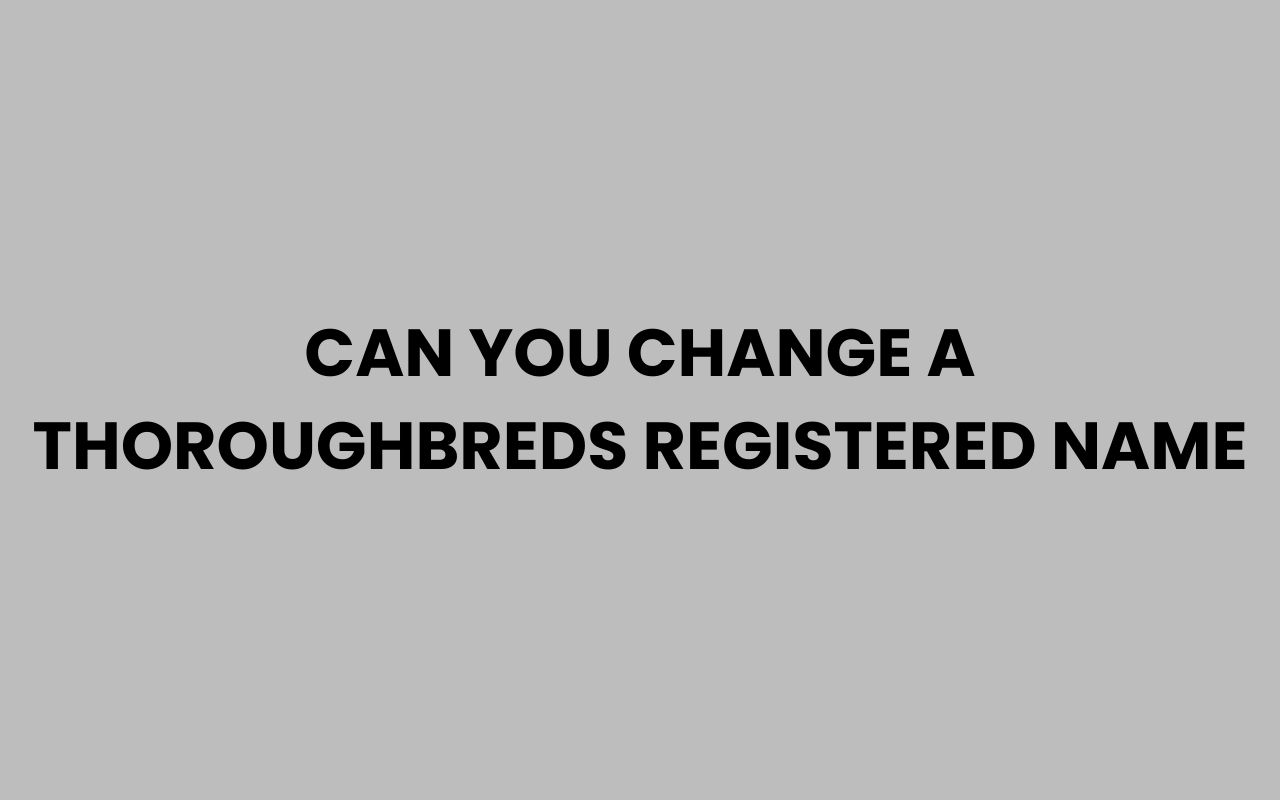 can you change a thoroughbreds registered name