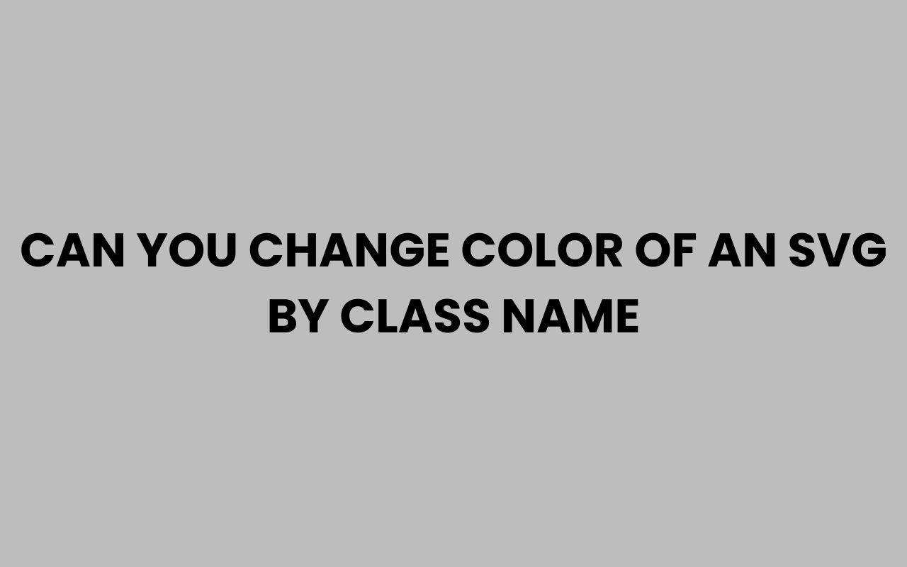 can you change color of an svg by class name