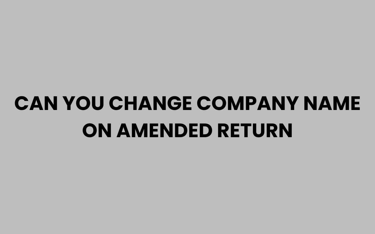 can you change company name on amended return