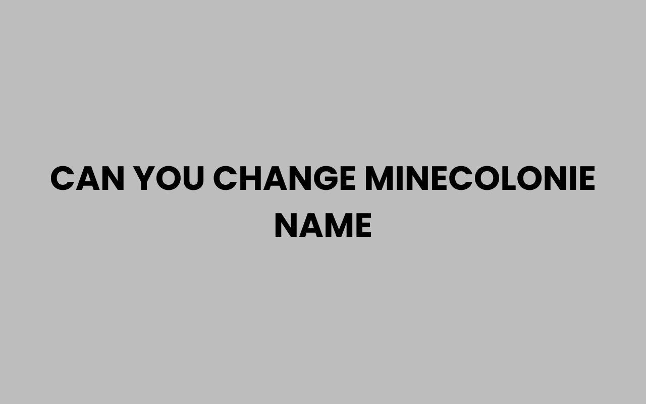 can you change minecolonie name