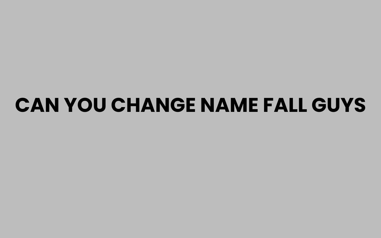 can you change name fall guys