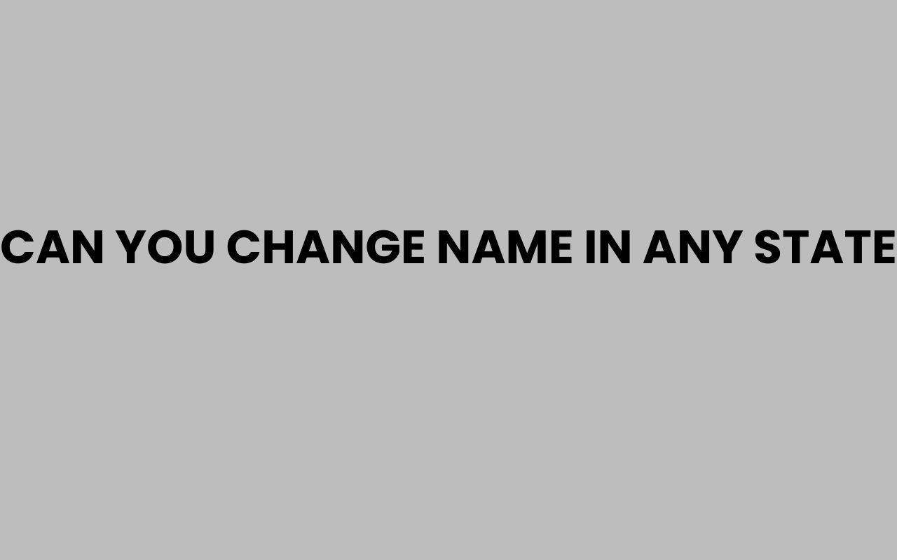 can you change name in any state