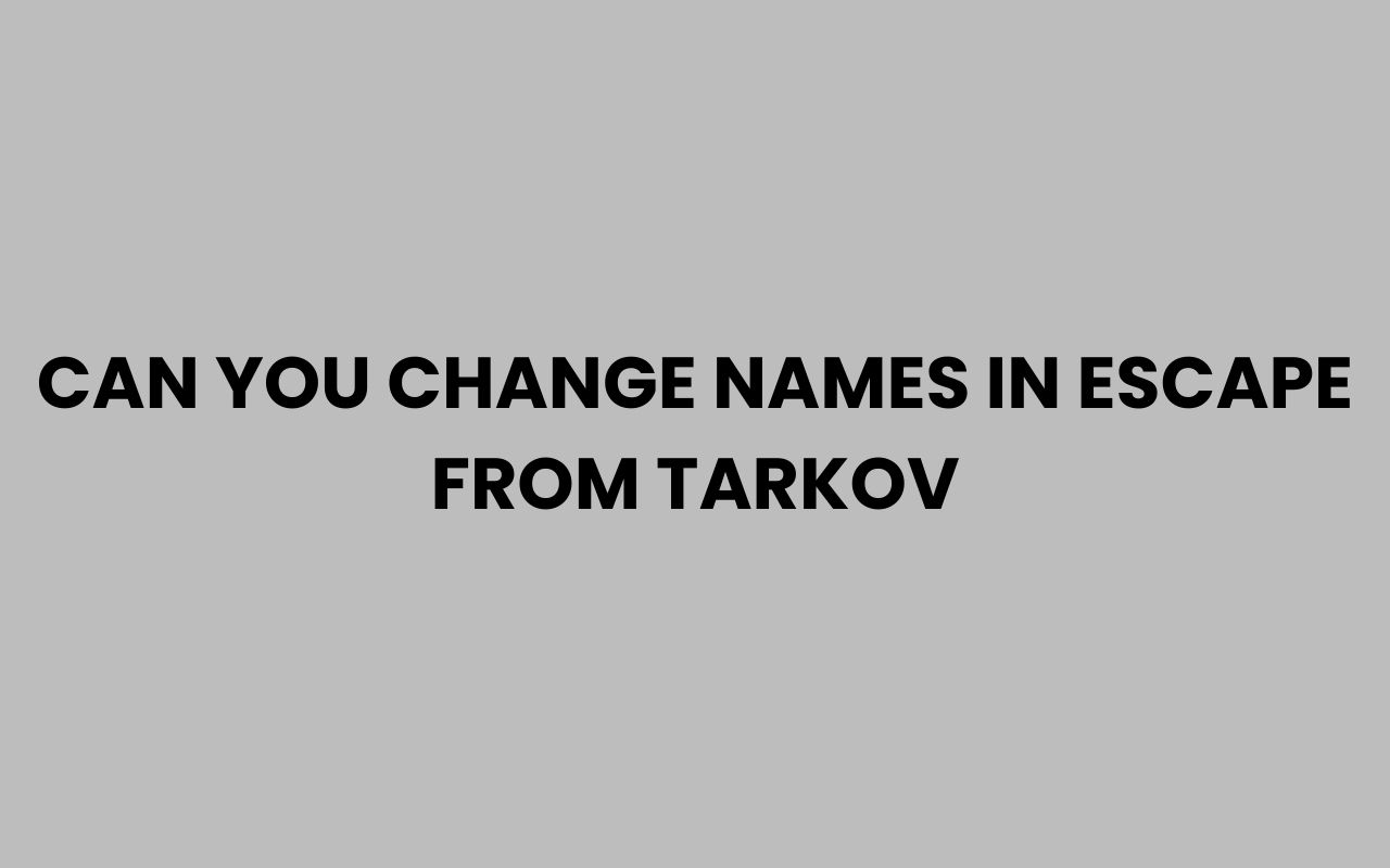 can you change names in escape from tarkov