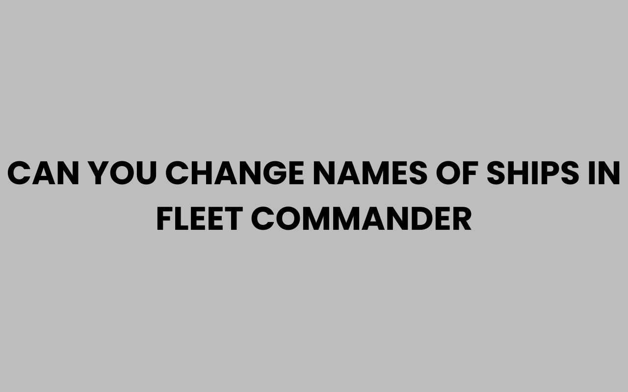 can you change names of ships in fleet commander