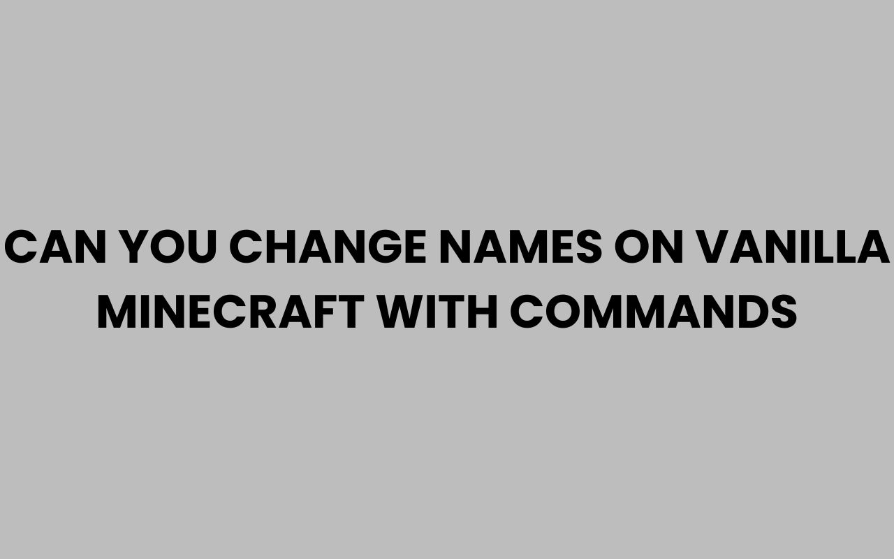 can you change names on vanilla minecraft with commands