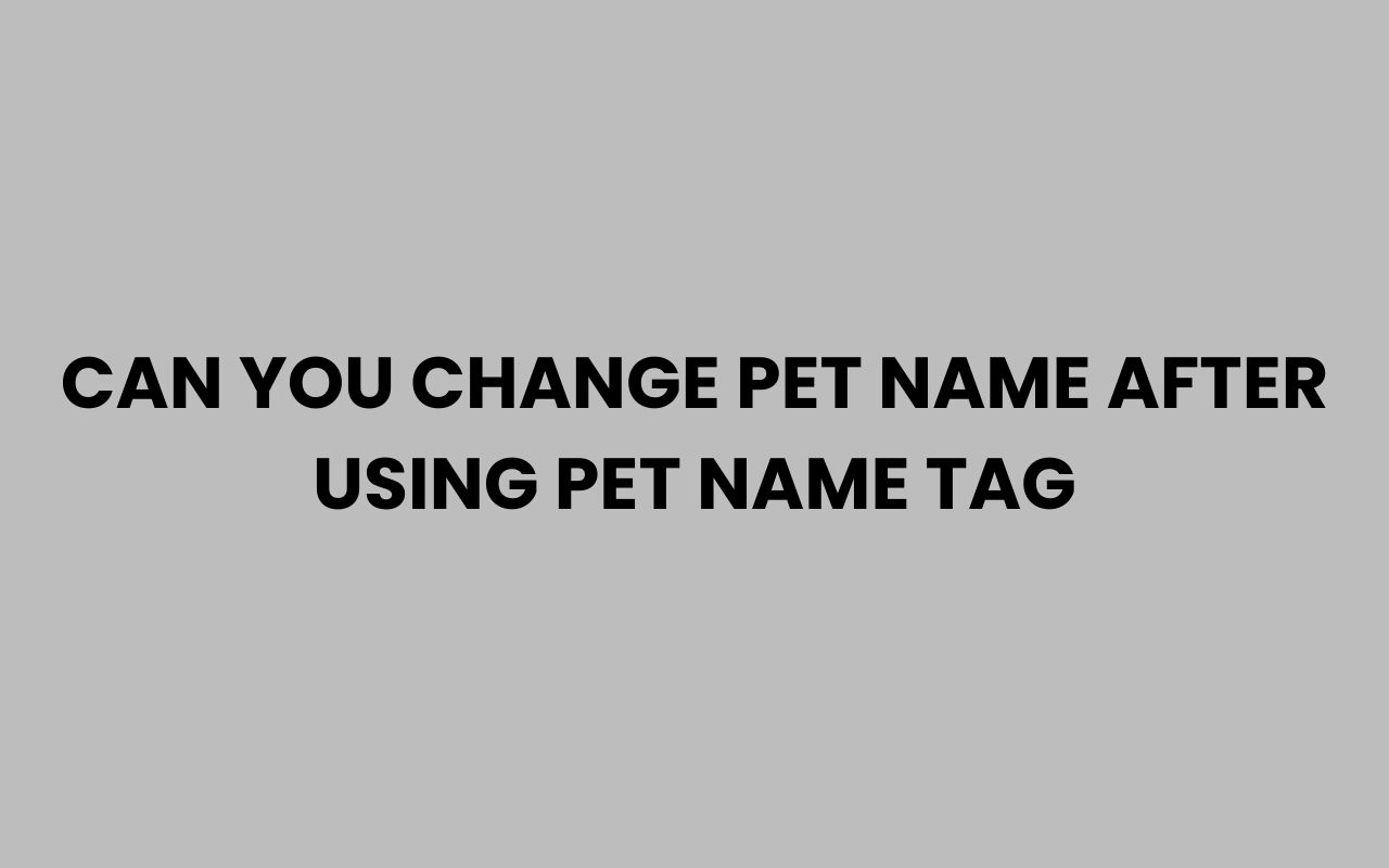 can you change pet name after using pet name tag