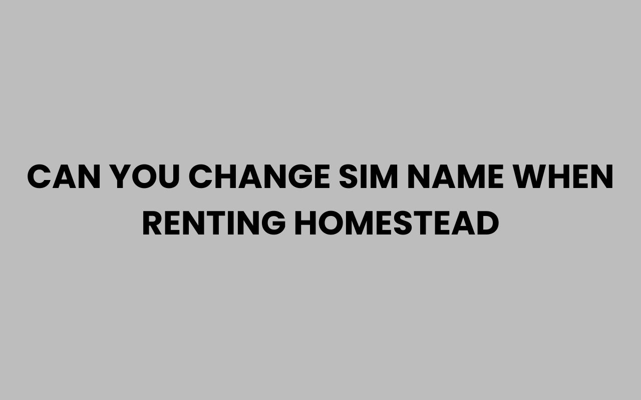 can you change sim name when renting homestead