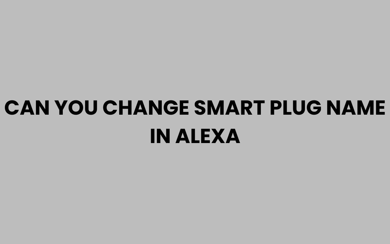 can you change smart plug name in