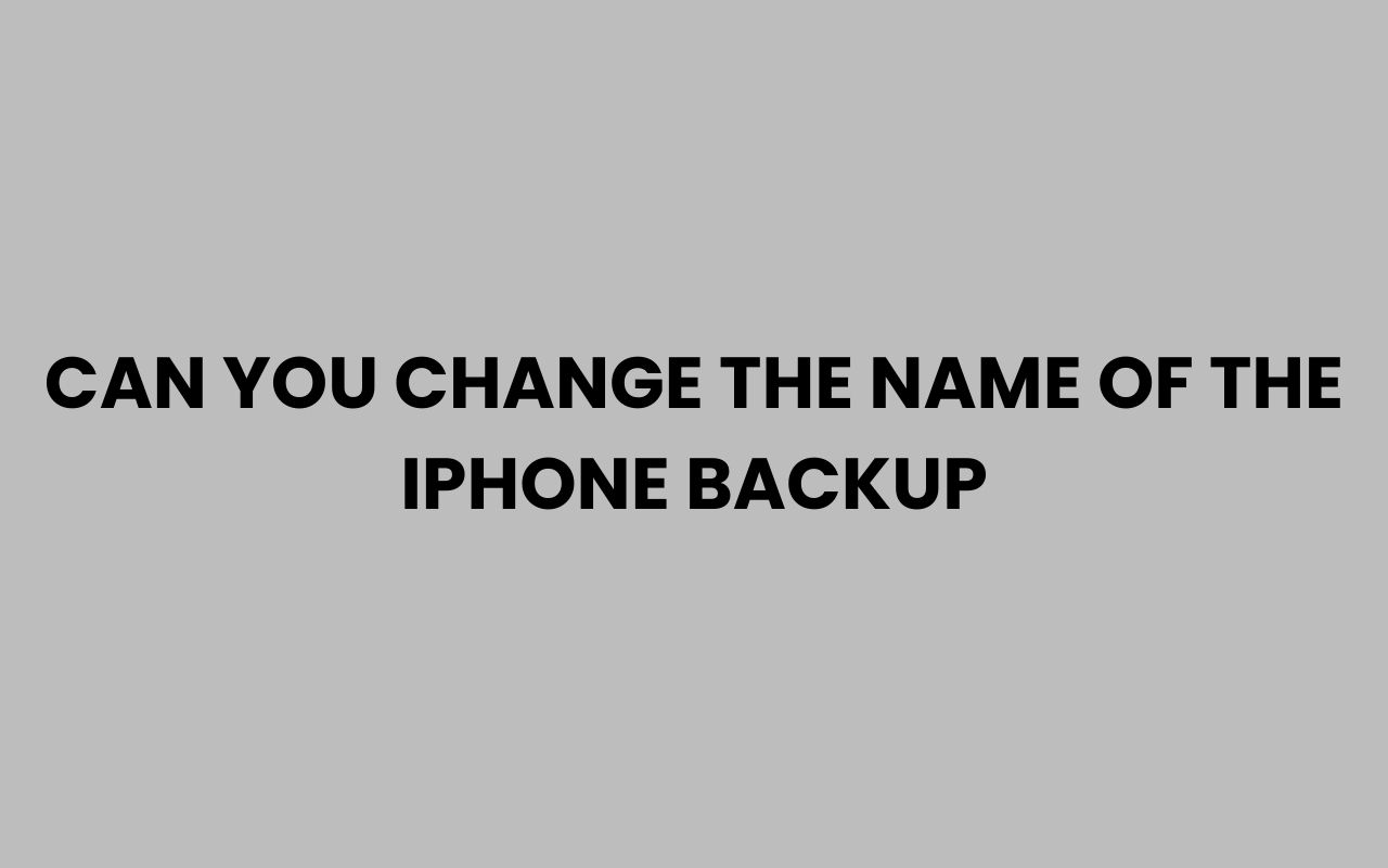 can you change the name of the iphone backup