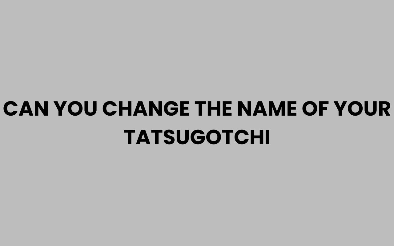 can you change the name of your tatsugotchi
