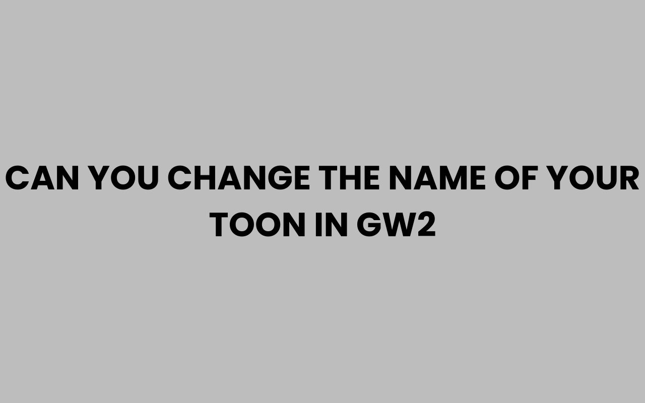 can you change the name of your toon in gw2