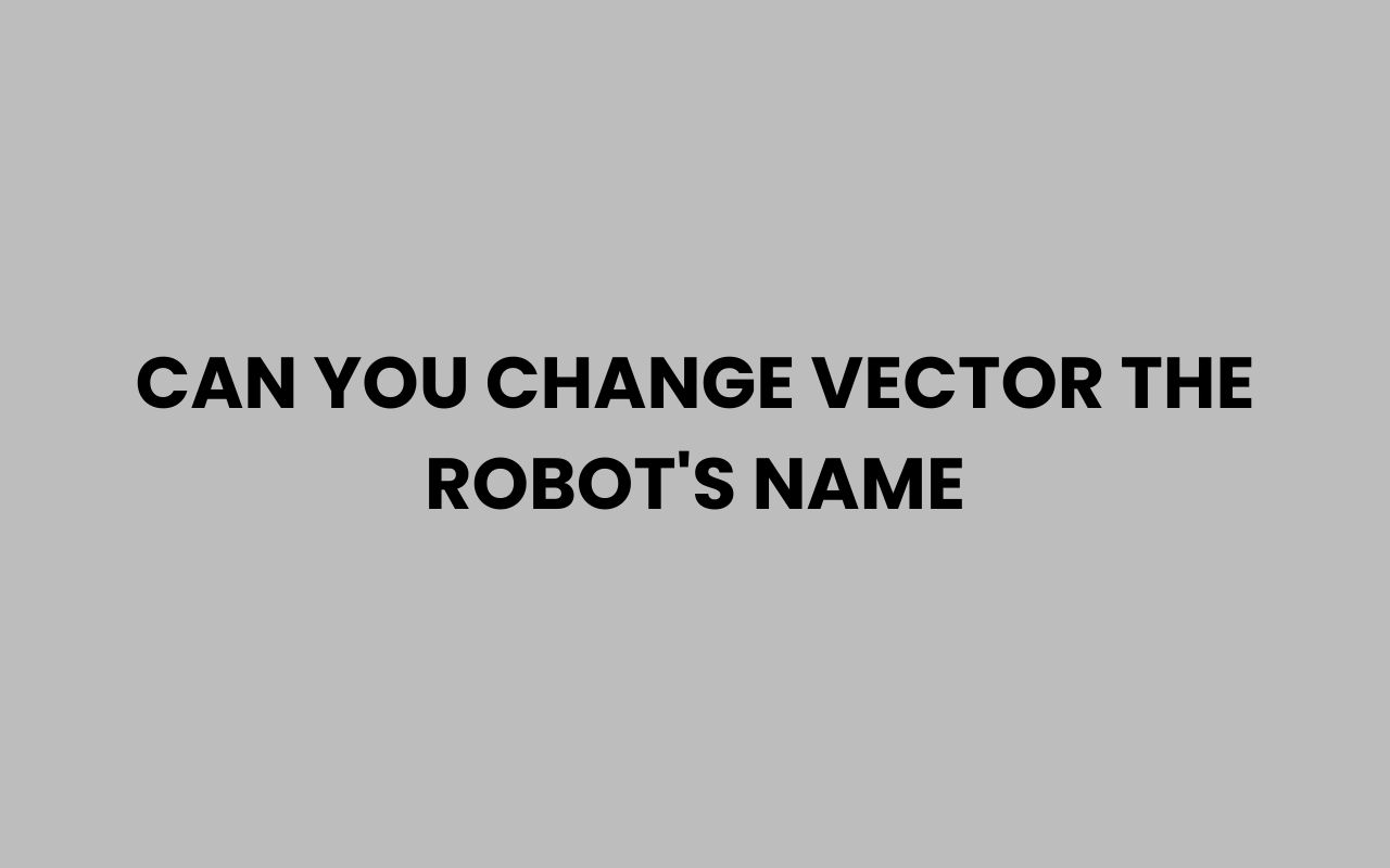 can you change vector the robots name