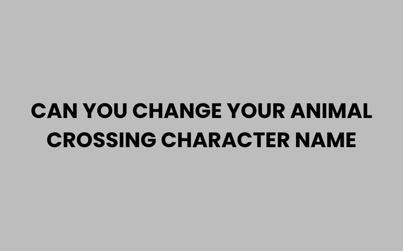 can you change your animal crossing character name