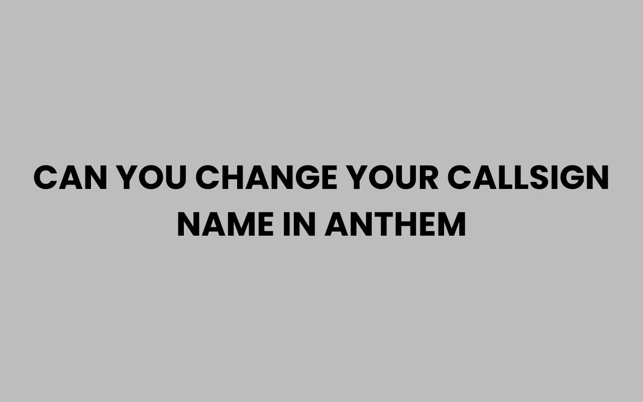 can you change your callsign name in anthem