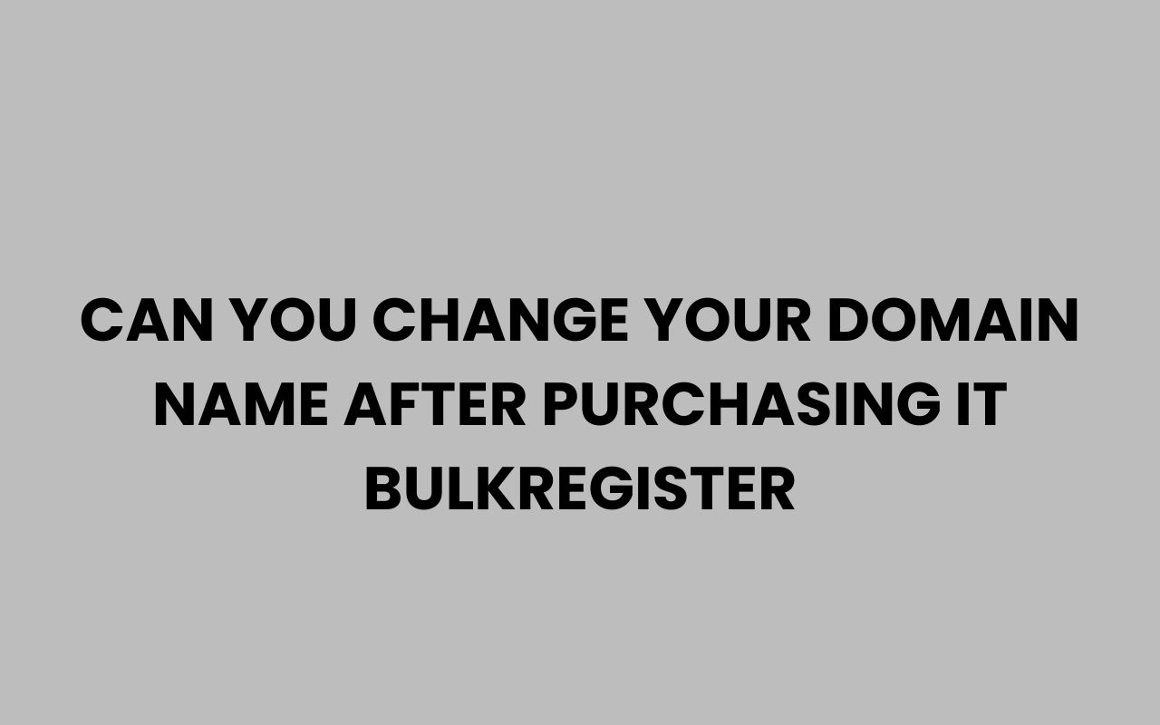 can you change your domain name after purchasing it bulkregister