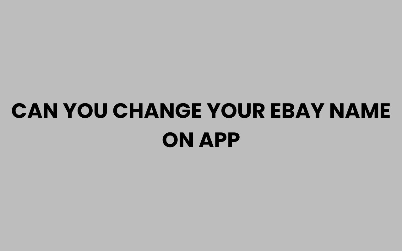 can you change your ebay name on app
