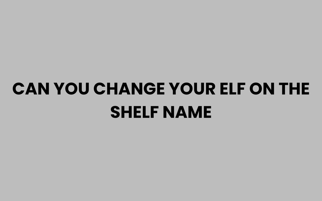 can you change your elf on the shelf name