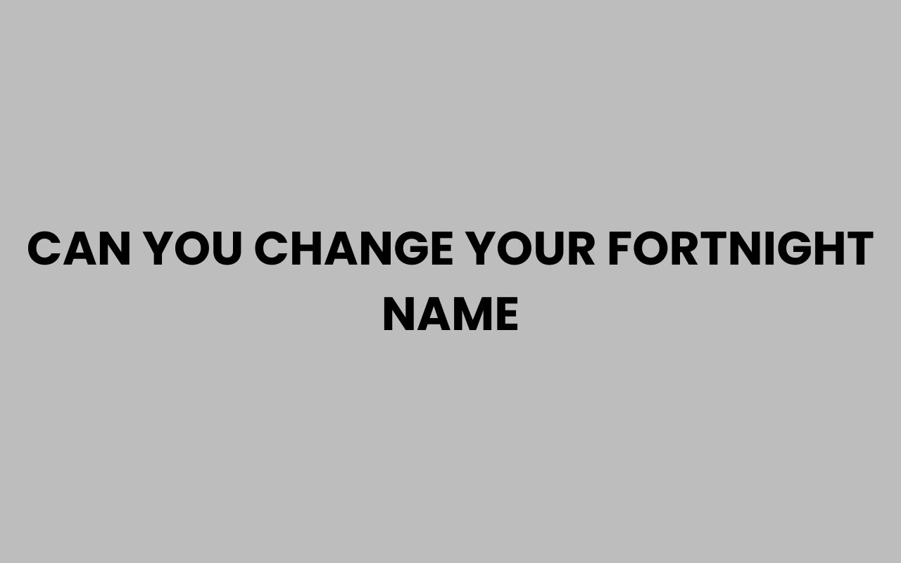 can you change your fortnight name