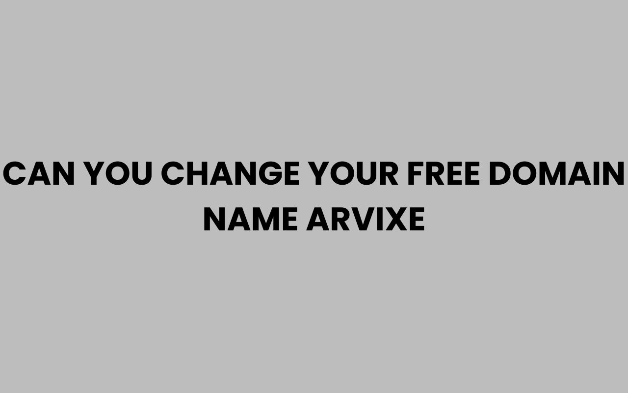 can you change your free domain name