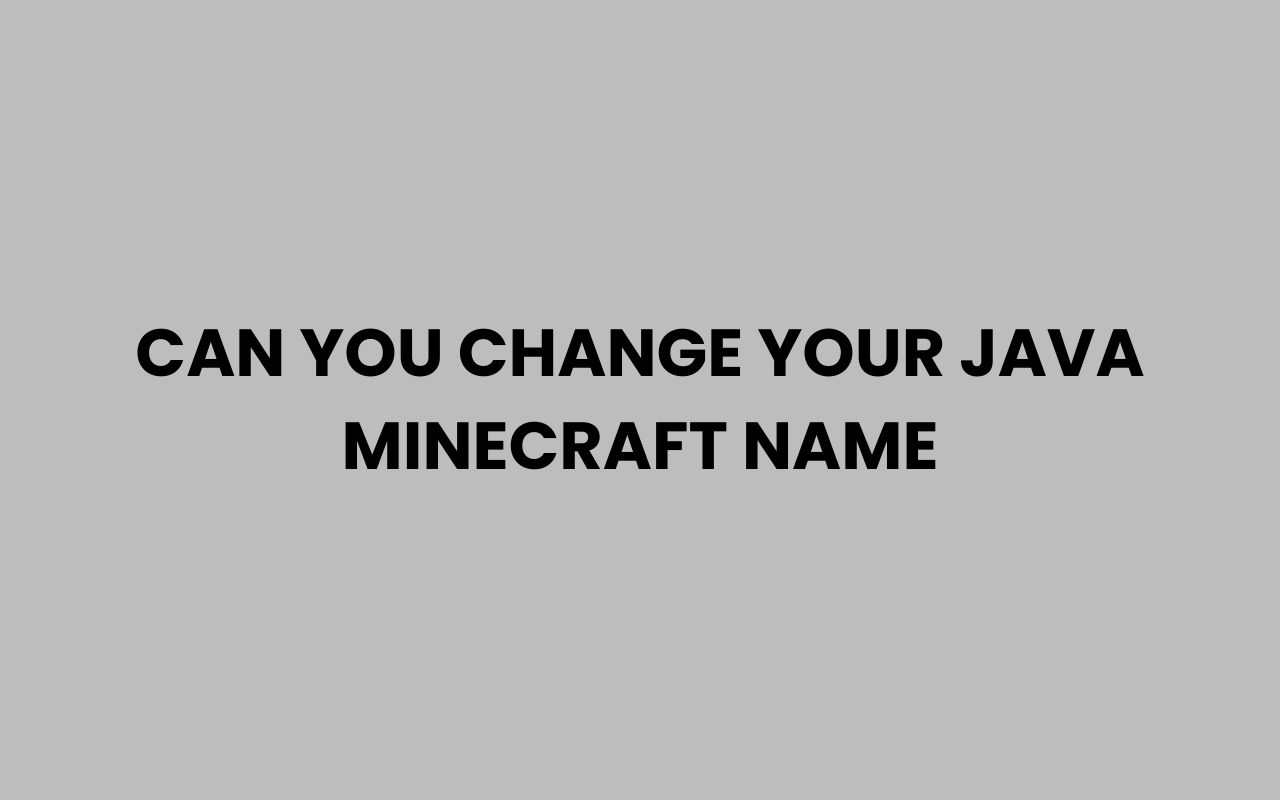 can you change your java minecraft name