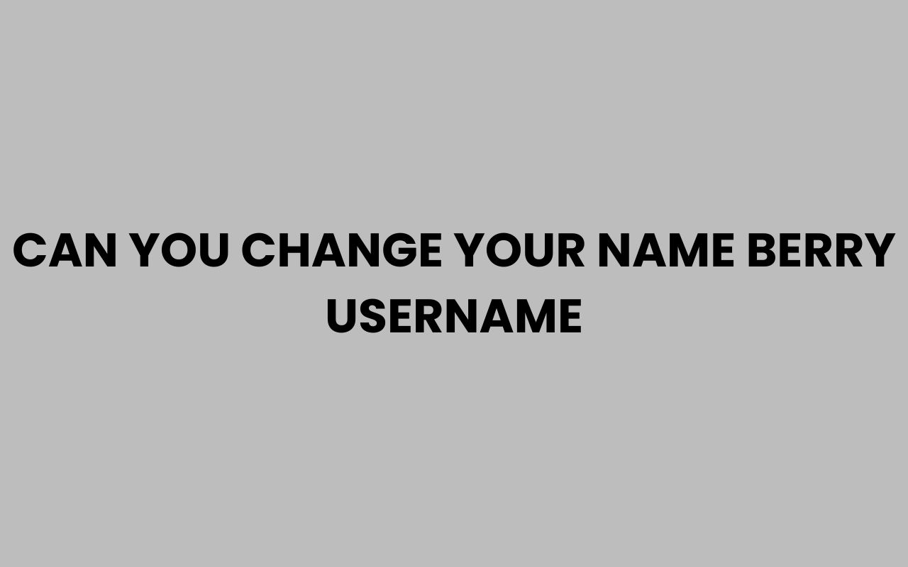 can you change your name berry username