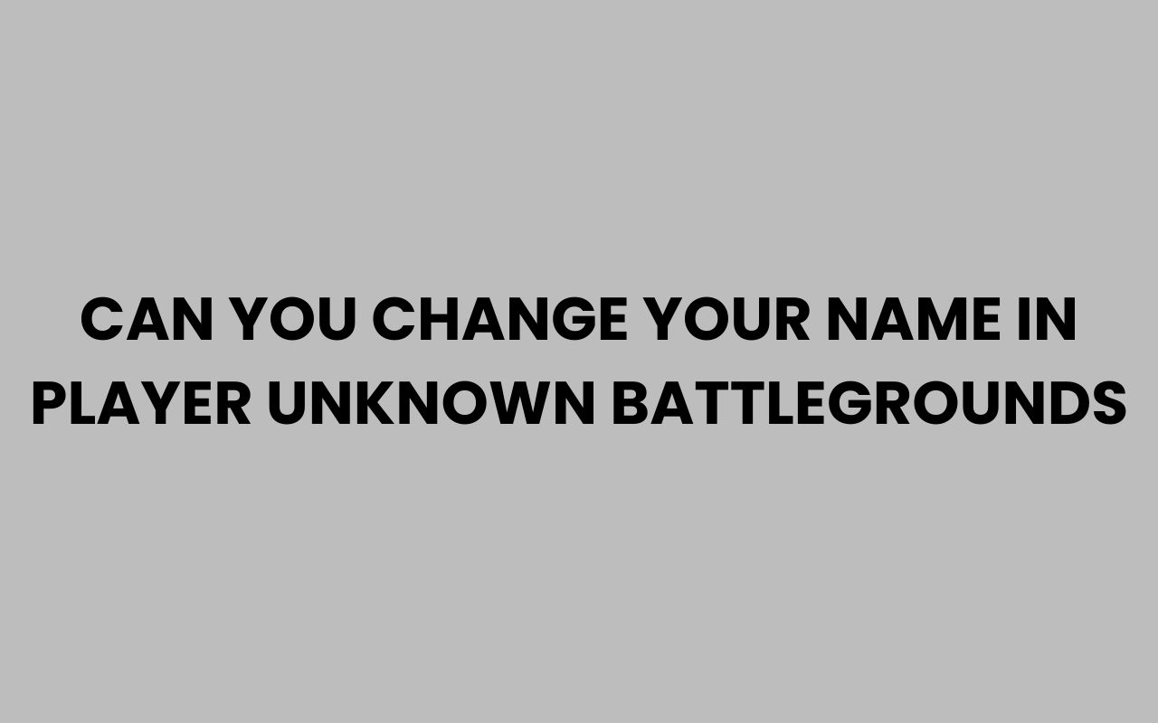 can you change your name in player unknown battlegrounds