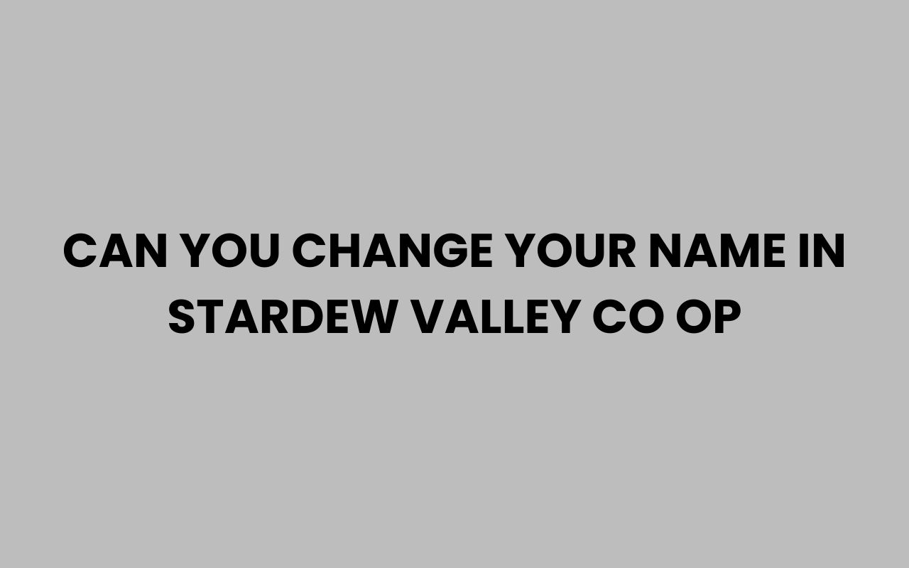 can you change your name in stardew valley co op