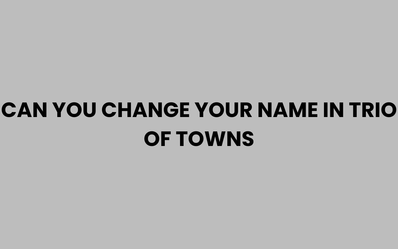 can you change your name in trio of towns