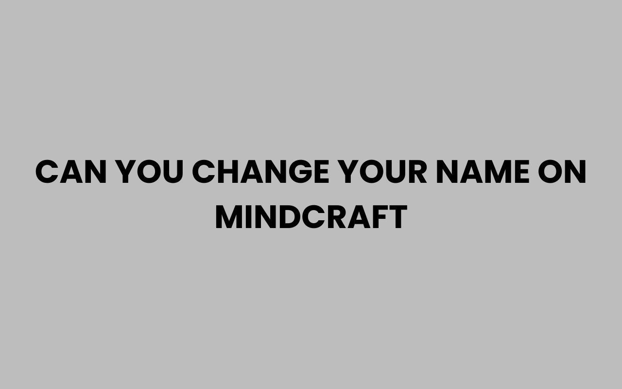 can you change your name on mindcraft