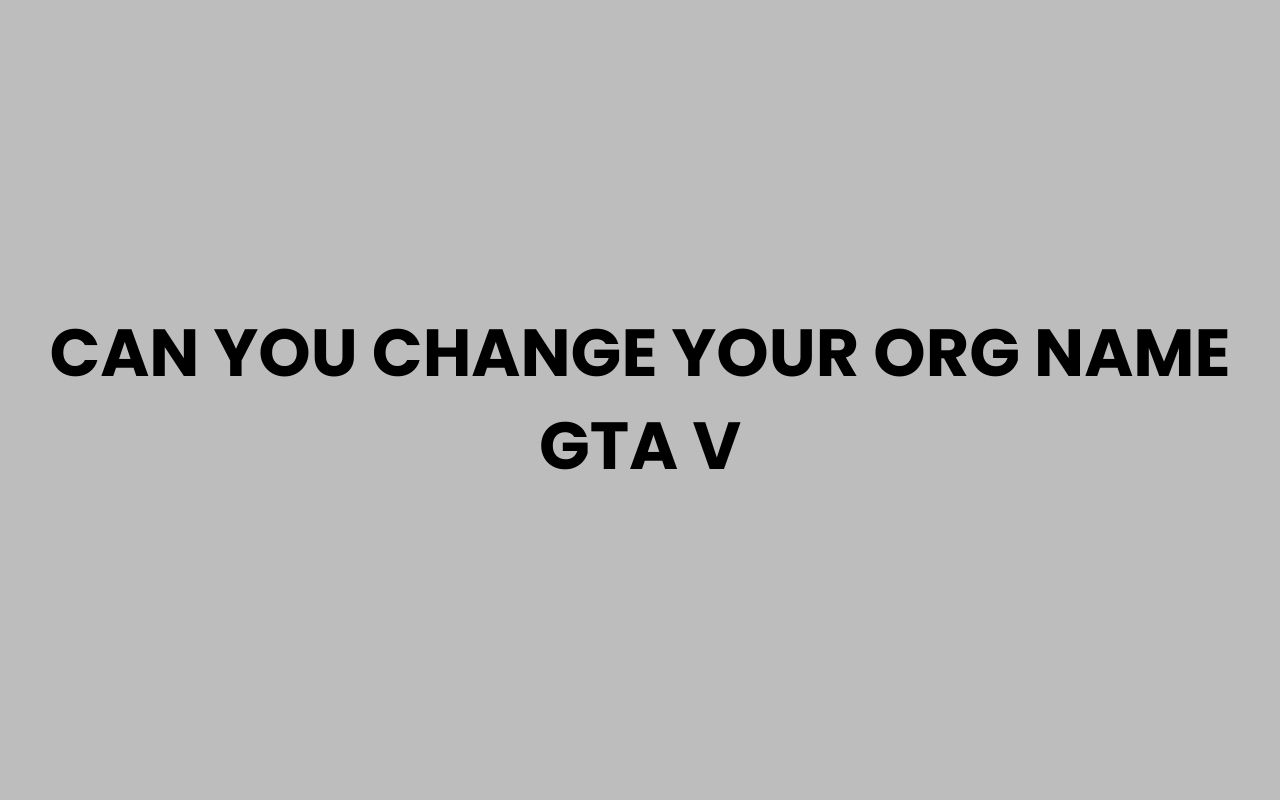 can you change your org name gta v