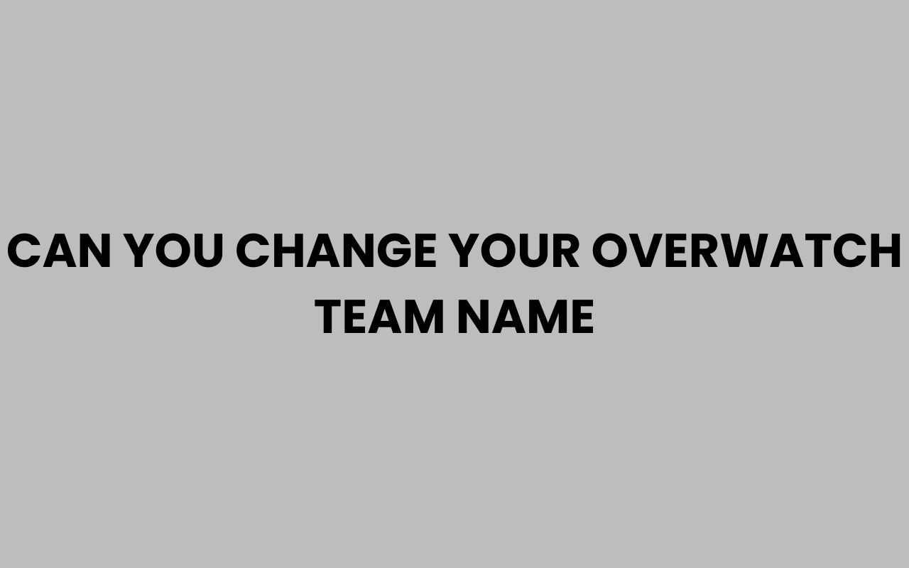 can you change your overwatch team name
