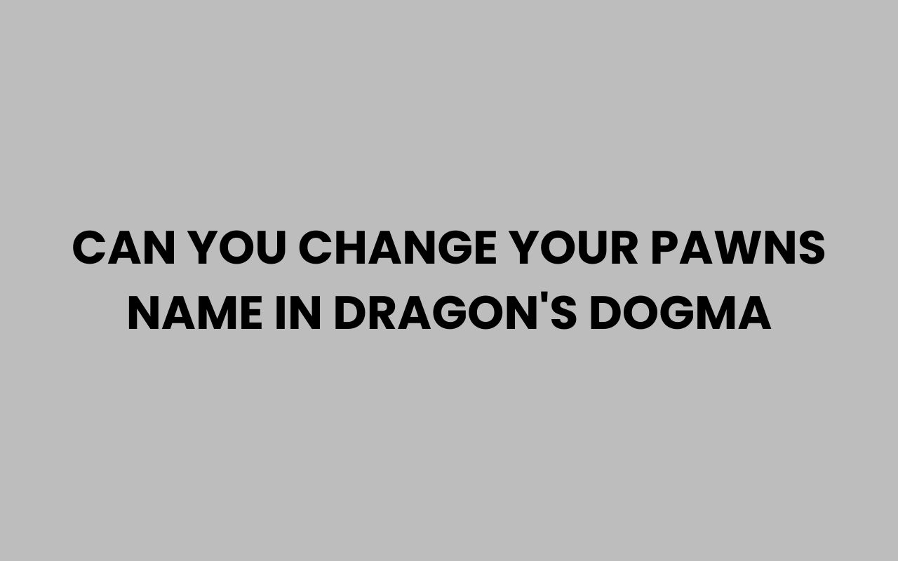 can you change your pawns name in dragons dogma