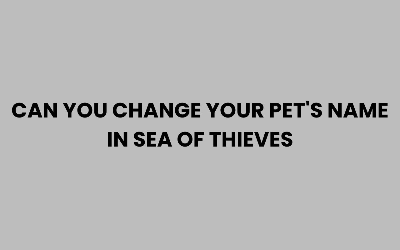 can you change your pets name in sea of thieves