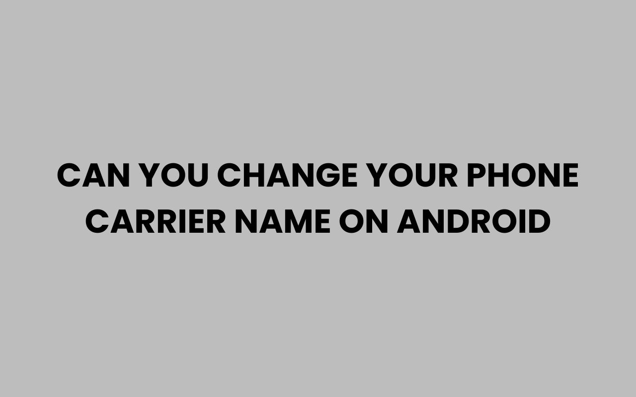 can you change your phone carrier name on android