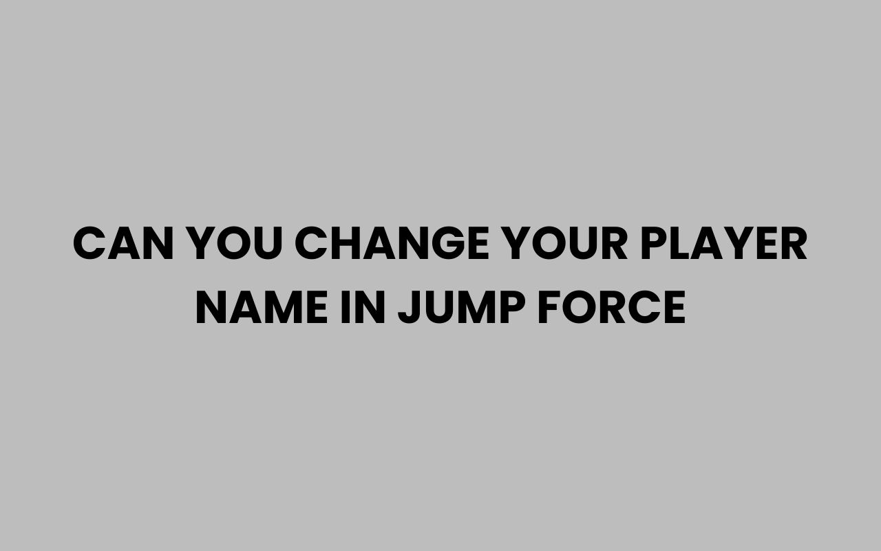 can you change your player name in jump force