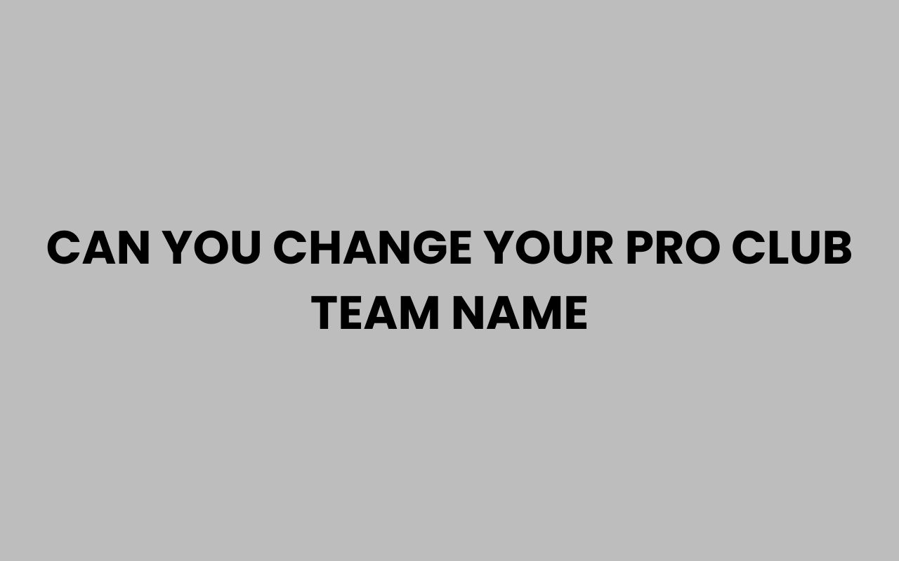 can you change your pro club team name