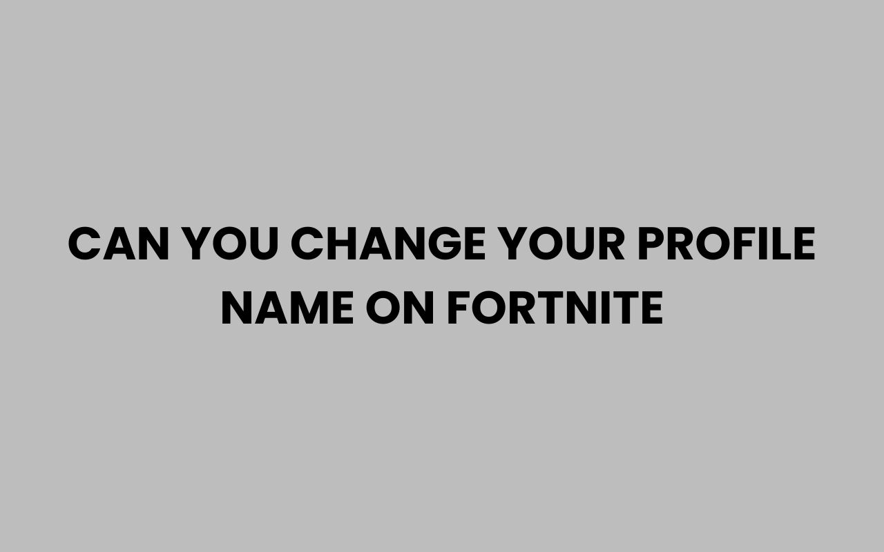 can you change your profile name on fortnite