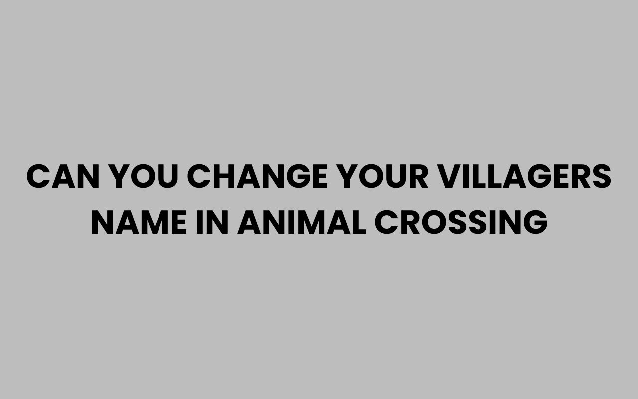 can you change your villagers name in animal crossing