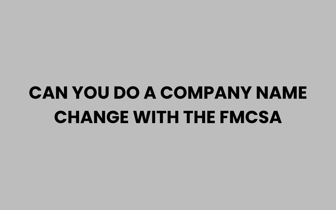 can you do a company name change with the fmcsa