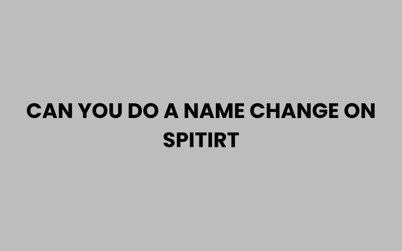 can you do a name change on spitirt