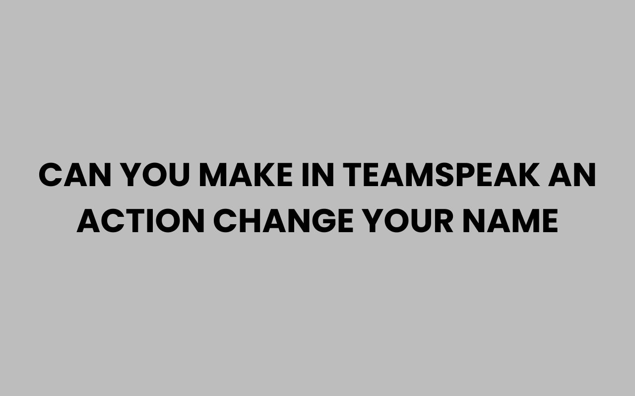 can you make in teamspeak an action change your name