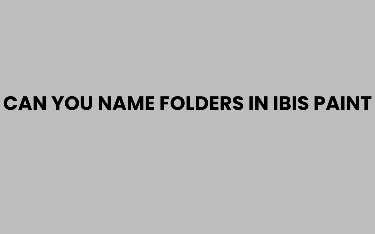can you name folders in ibis paint