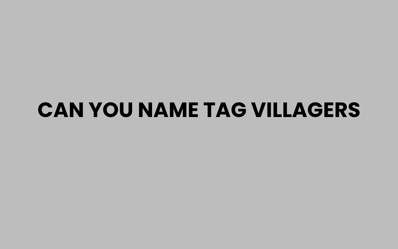 can you name tag villagers