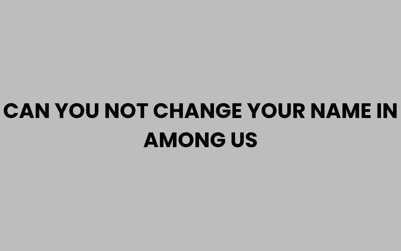 can you not change your name in among us