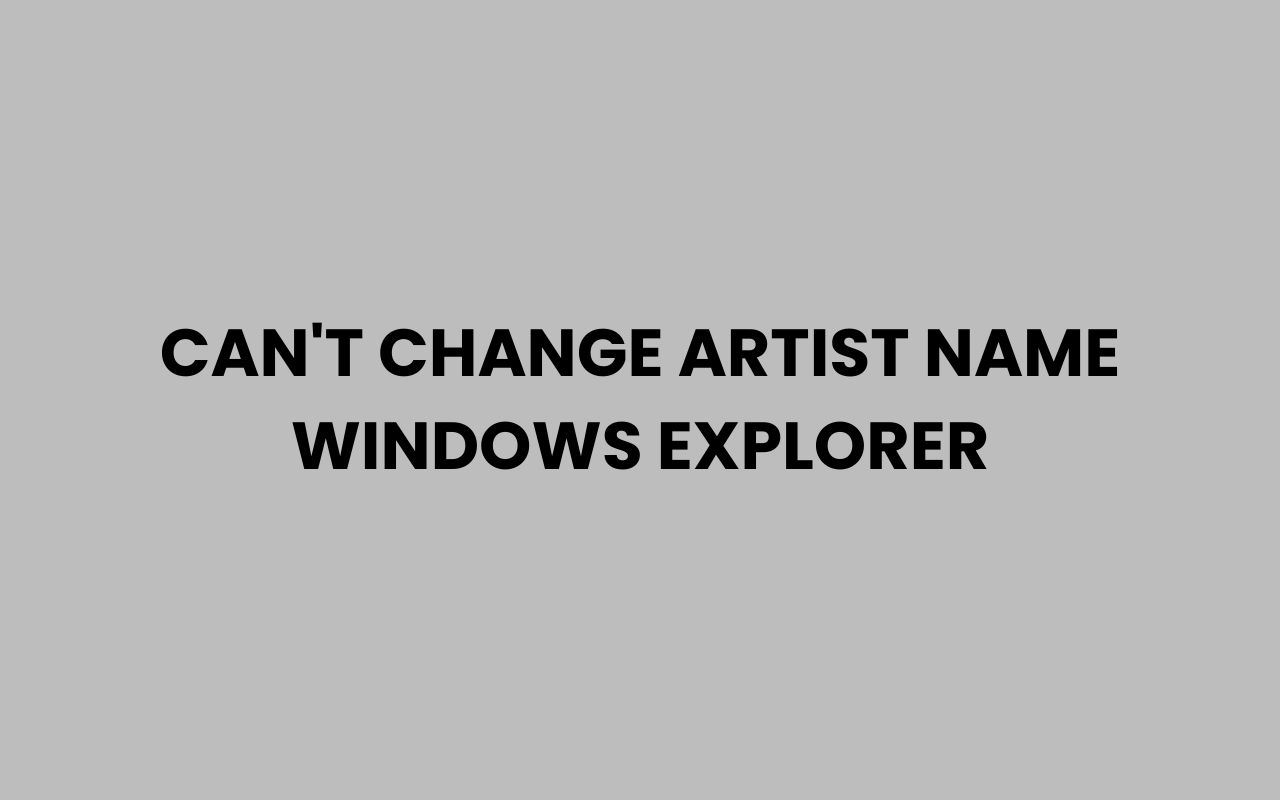 cant change artist name windows
